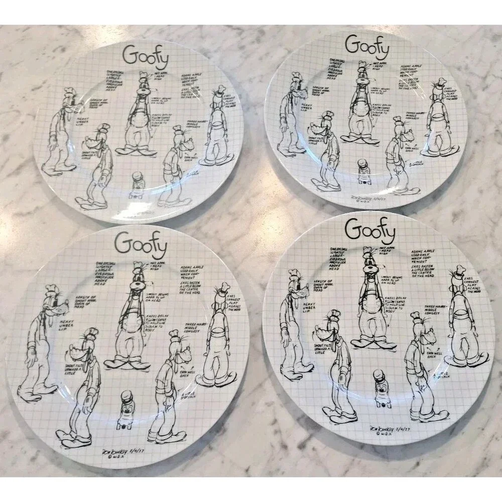 NEW Set of 4 Disney Sketchbook Goofy Dinner Plates 10.5